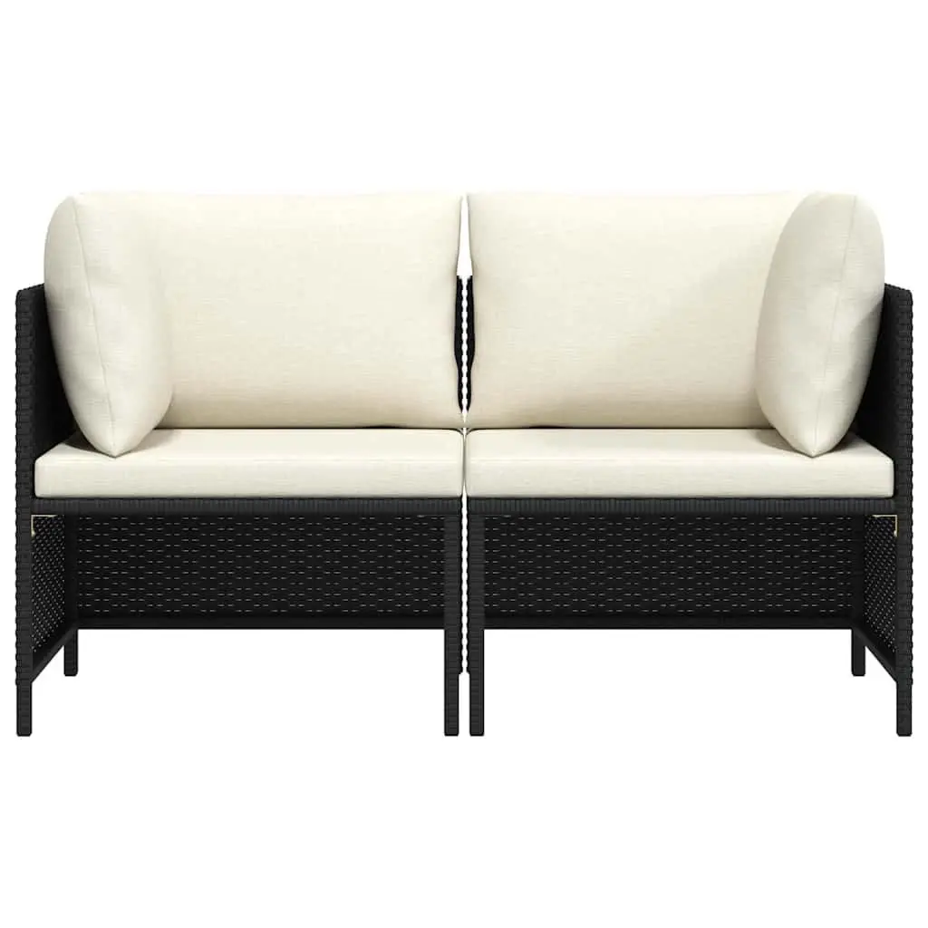 2-Seater Garden Sofa Outdoor Patio Lounge PE Rattan Sectional with Cushions