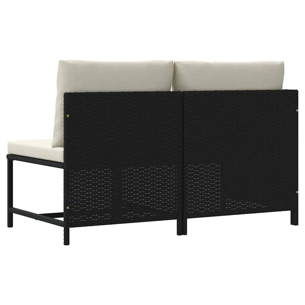 Black Rattan 2-Piece Garden Sofa Set