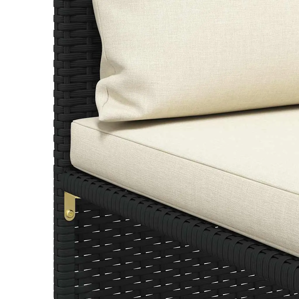 Black Rattan 2-Piece Garden Sofa Set