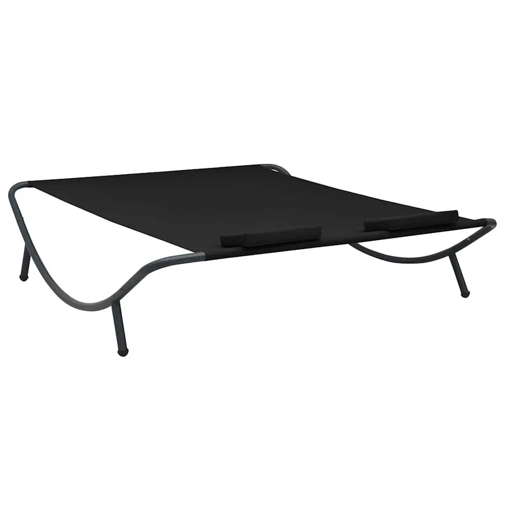 Outdoor Lounge Bed Garden Patio Furniture Black