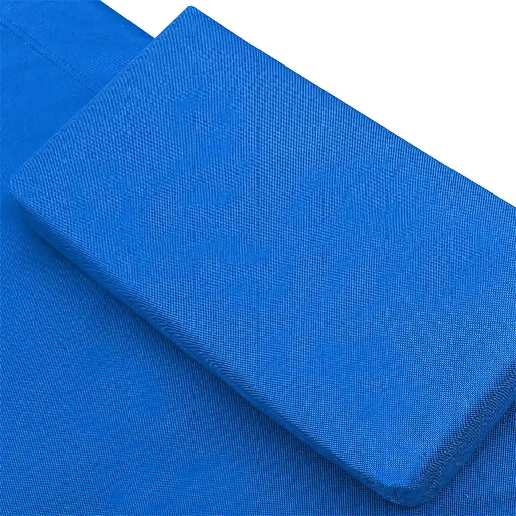 Outdoor Lounge Bed Blue Fabric Garden Patio Sun Bed