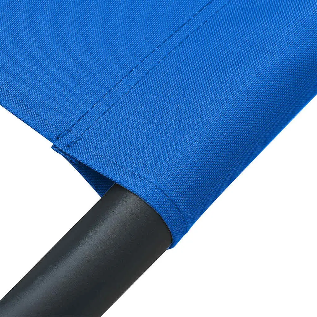 Outdoor Lounge Bed Blue Fabric Garden Patio Sun Bed