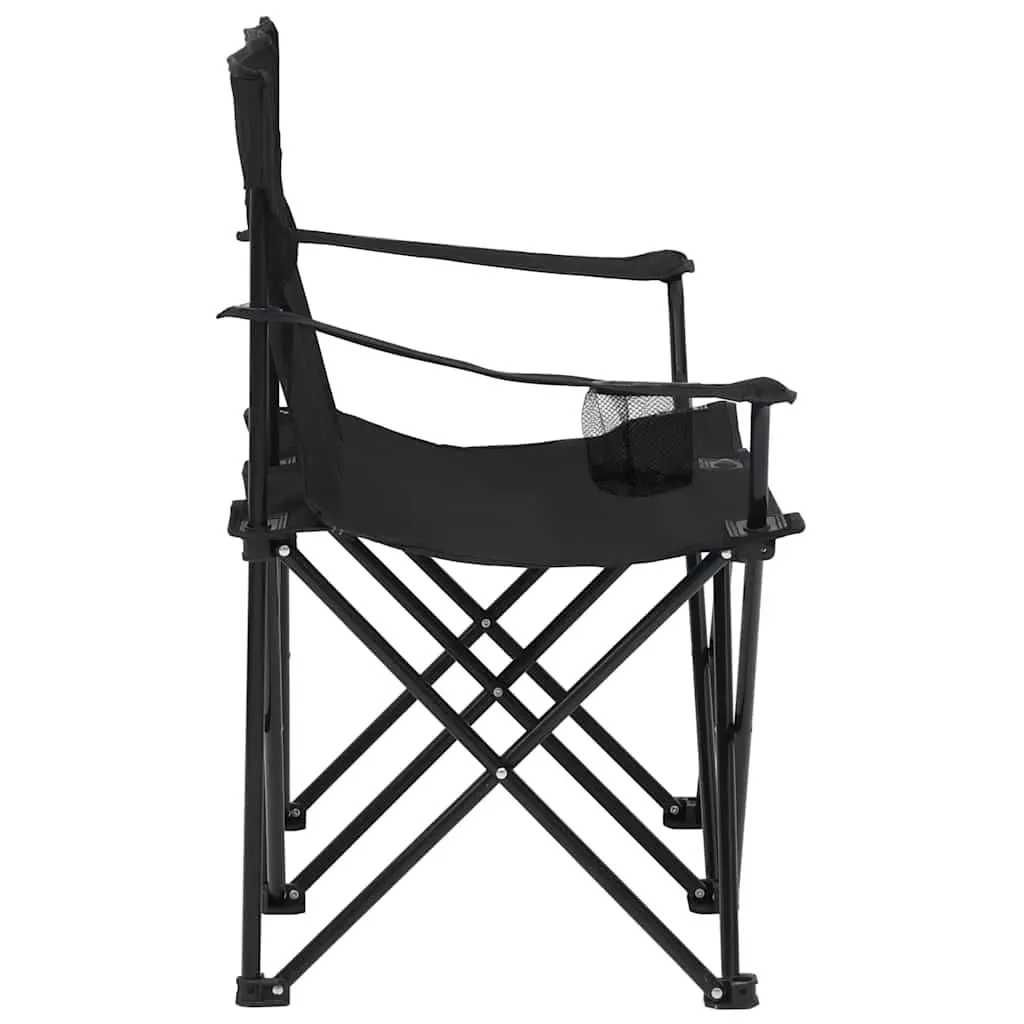 2-Seater Foldable Camping Chair Outdoor Portable Folding Double Seat Black