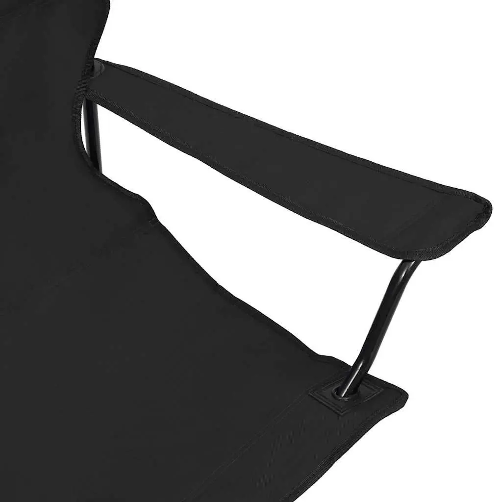 2-Seater Foldable Camping Chair Outdoor Portable Folding Double Seat Black