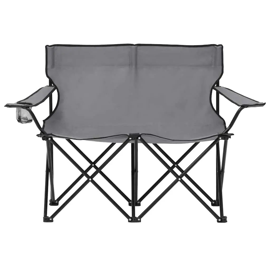 2-Seater Foldable Camping Chair in Grey