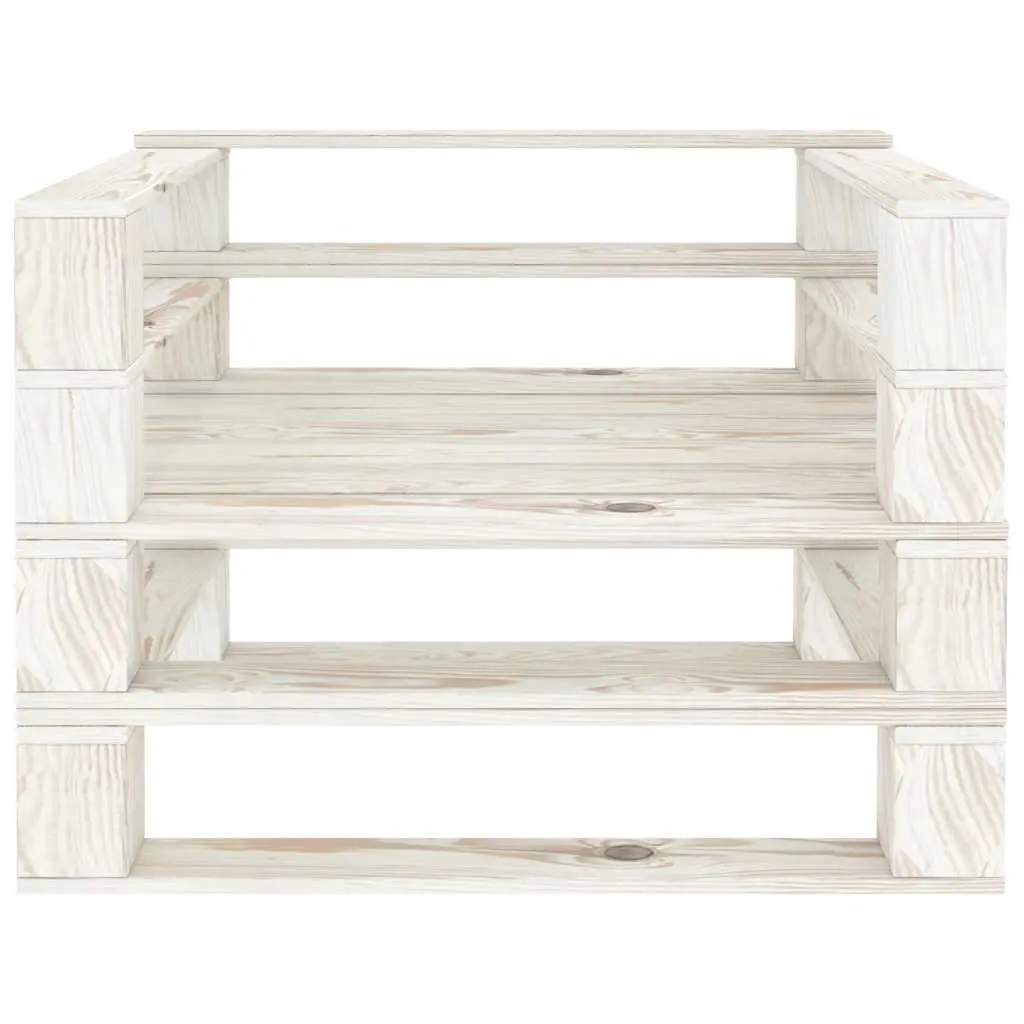 Garden Pallet Armchair Outdoor Patio Garden White Wood Rustic Seating
