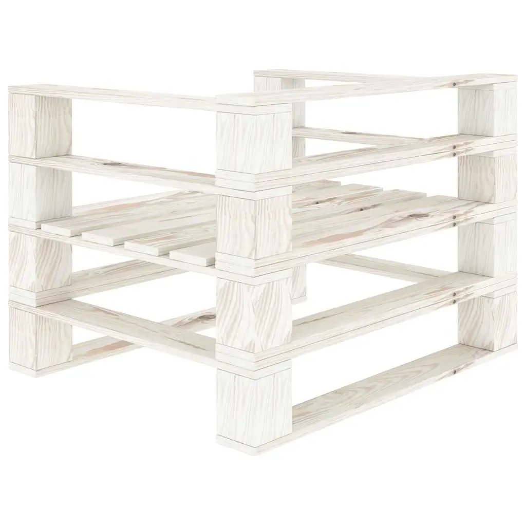 Garden Pallet Armchair Outdoor Patio Garden White Wood Rustic Seating