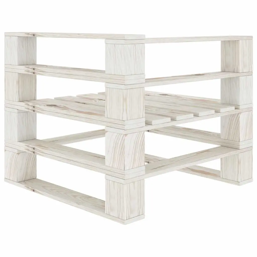 White Garden Pallet Corner Sofa