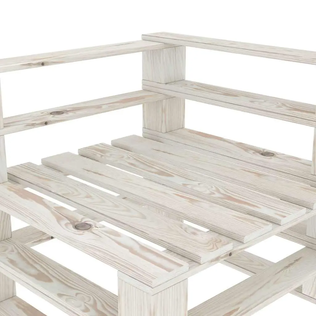 White Garden Pallet Corner Sofa