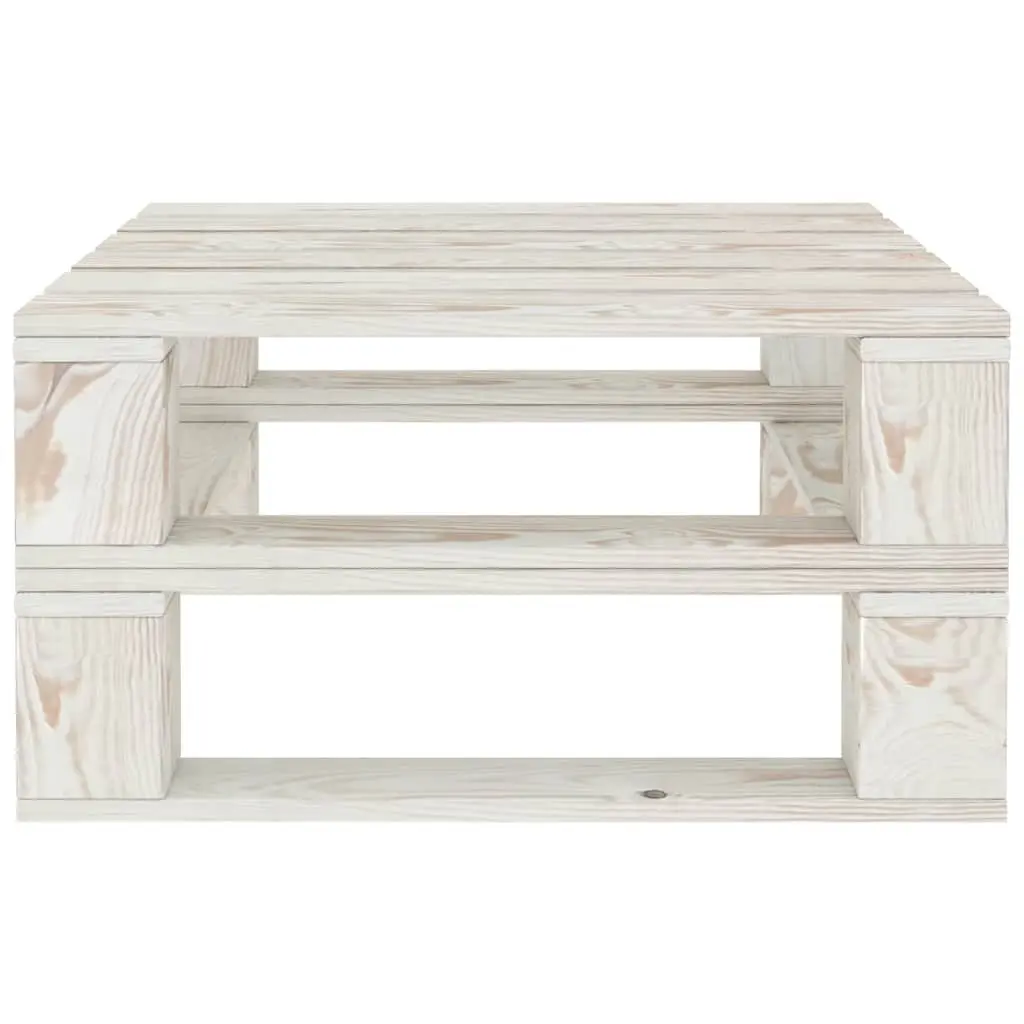 Garden Table Outdoor White Wooden Pallet Furniture for Relaxation and Seating