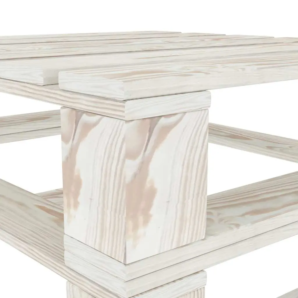 Garden Table Outdoor White Wooden Pallet Furniture for Relaxation and Seating