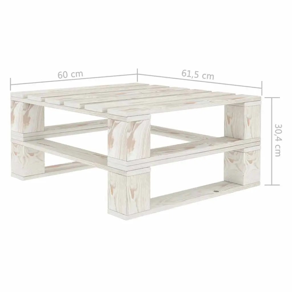 Garden Table Outdoor White Wooden Pallet Furniture for Relaxation and Seating