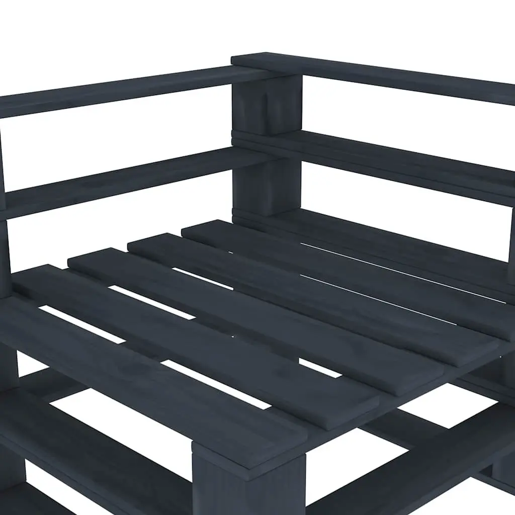 Garden Pallet Corner Sofa Wood Outdoor Patio Seating Rustic Grey Lounge Set