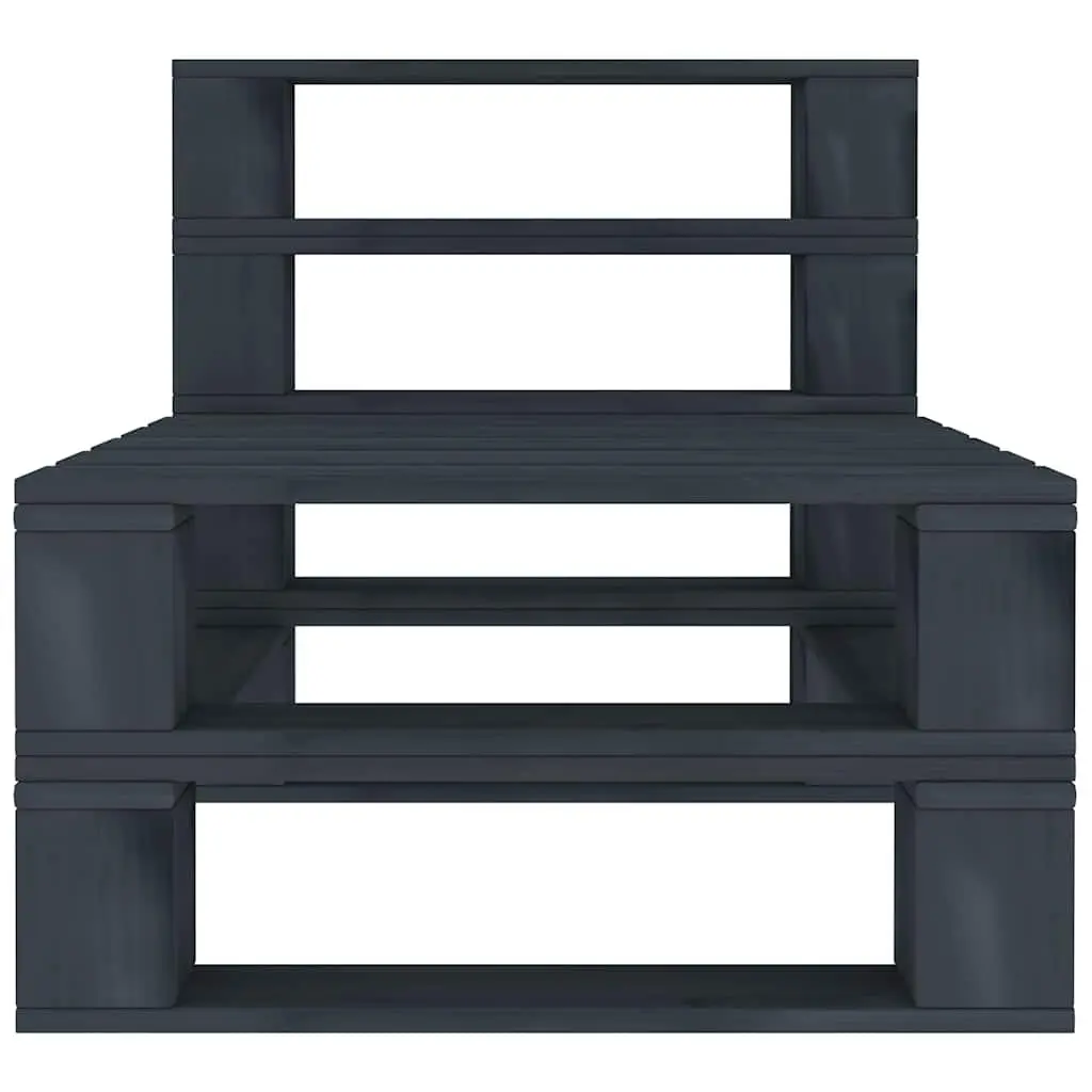 Garden Pallet Middle Sofa Wooden Modular Outdoor Patio Lounge Seat Grey
