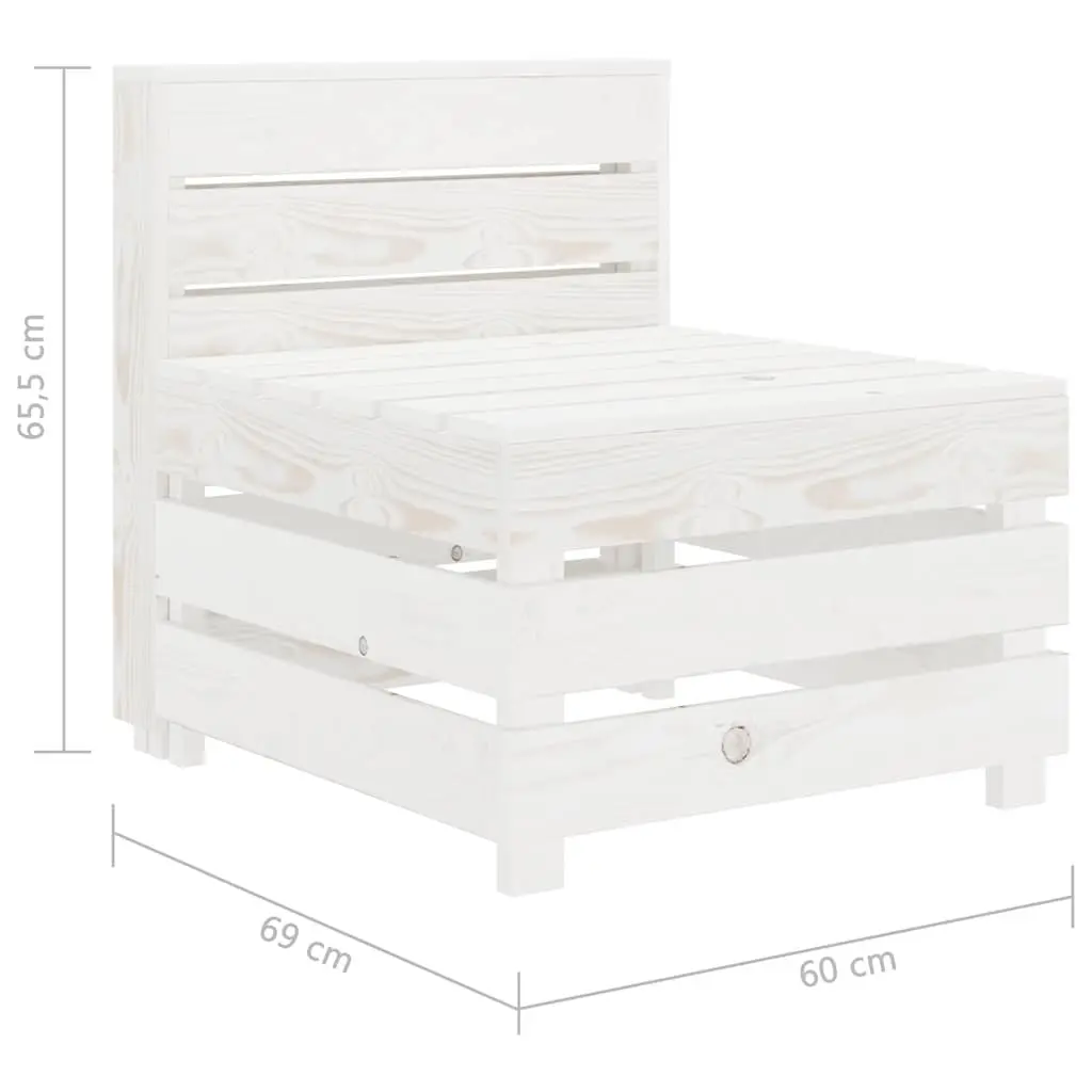Garden Pallet Sofa Outdoor Patio Lounge Seat White Wood