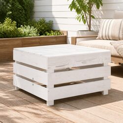 White Wooden Pallet Table: Outdoor Patio Furniture Specs