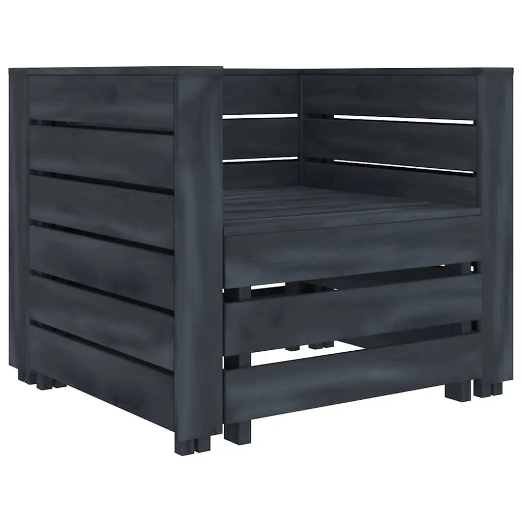 2 Piece Pallet Lounge Set Outdoor Furniture Grey Wood Patio Garden