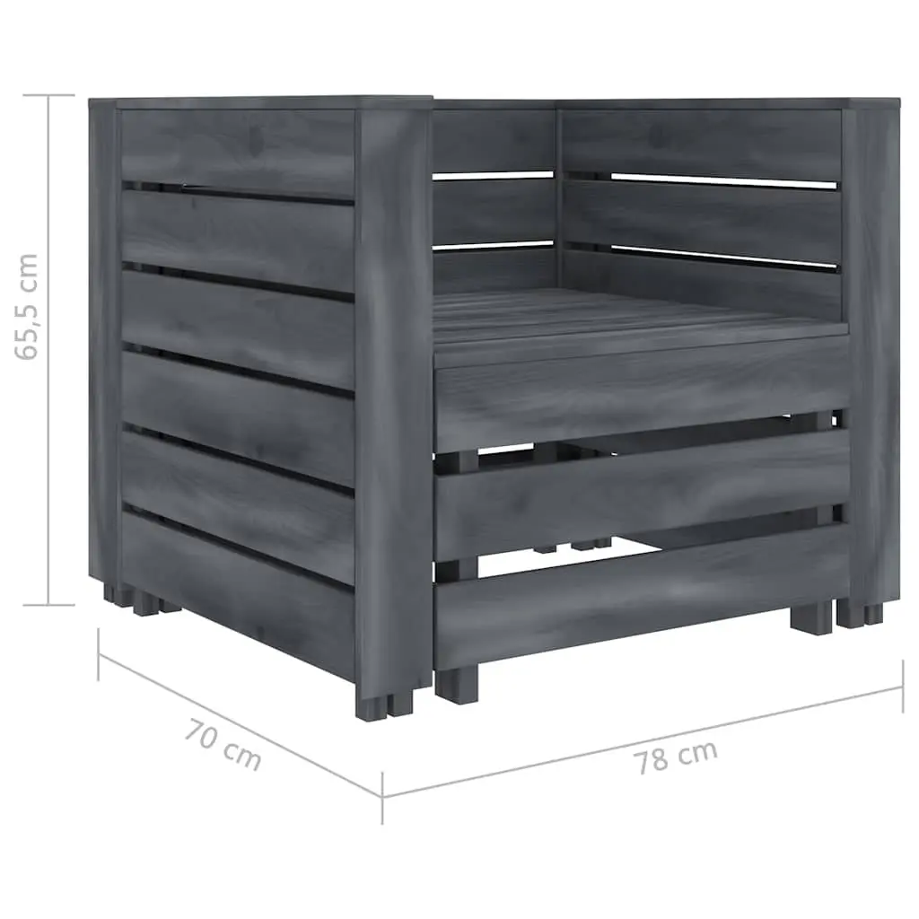 2 Piece Pallet Lounge Set Outdoor Furniture Grey Wood Patio Garden