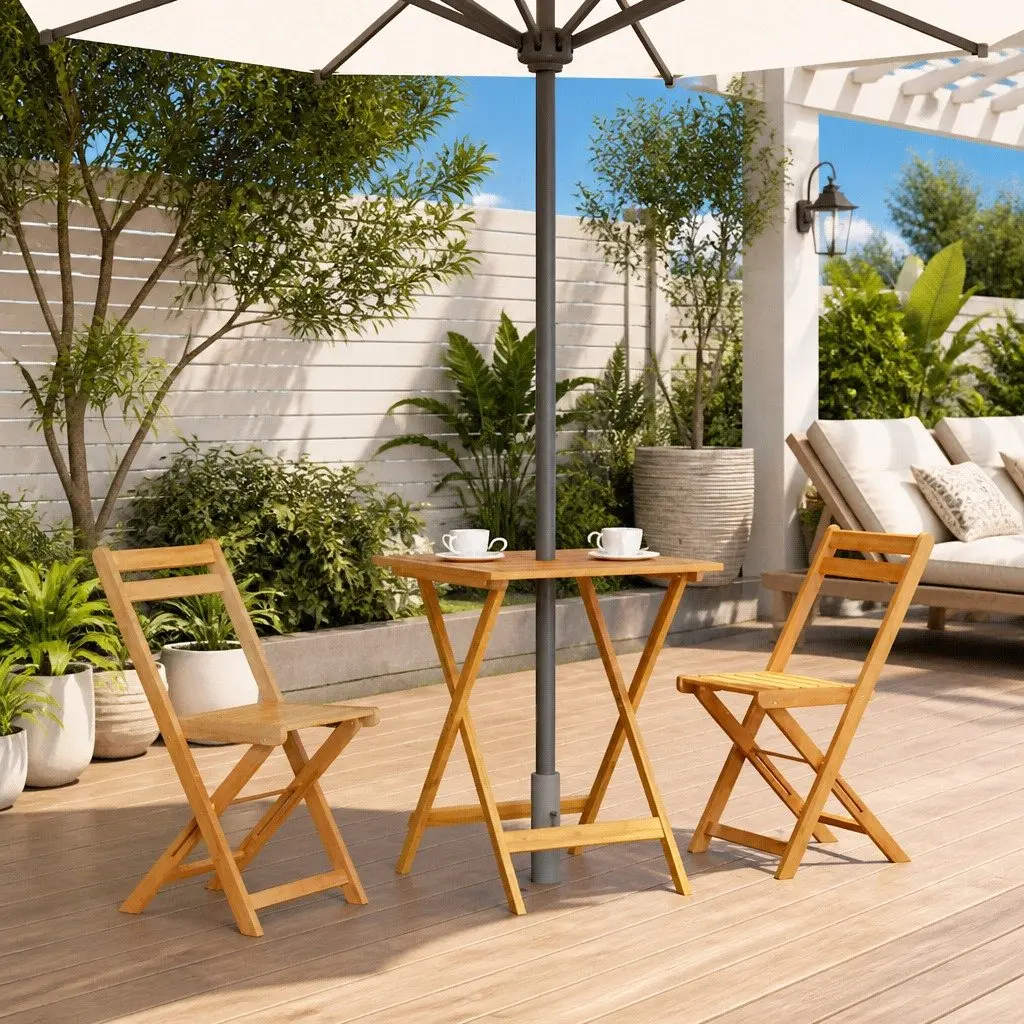 Folding Garden Table 60x60x75 cm Outdoor Patio Dining Furniture Acacia Wood