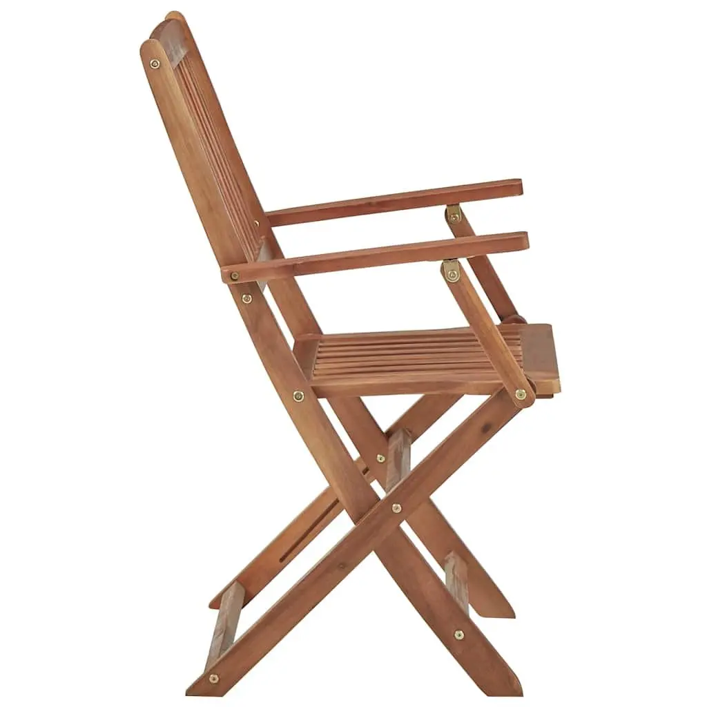 Outdoor Folding Chairs 4 pcs Garden Patio Dining Seating Set Brown