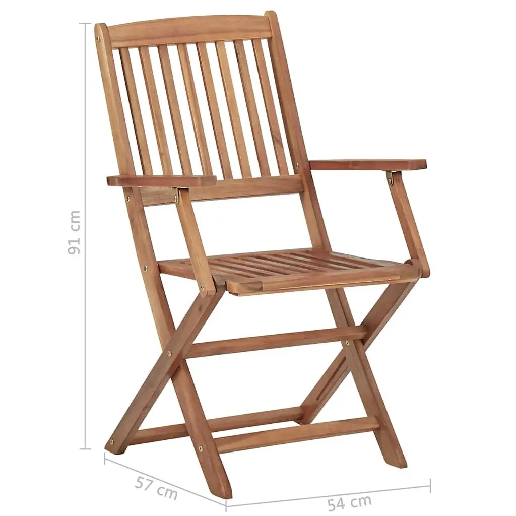 Outdoor Folding Chairs 4 pcs Garden Patio Dining Seating Set Brown