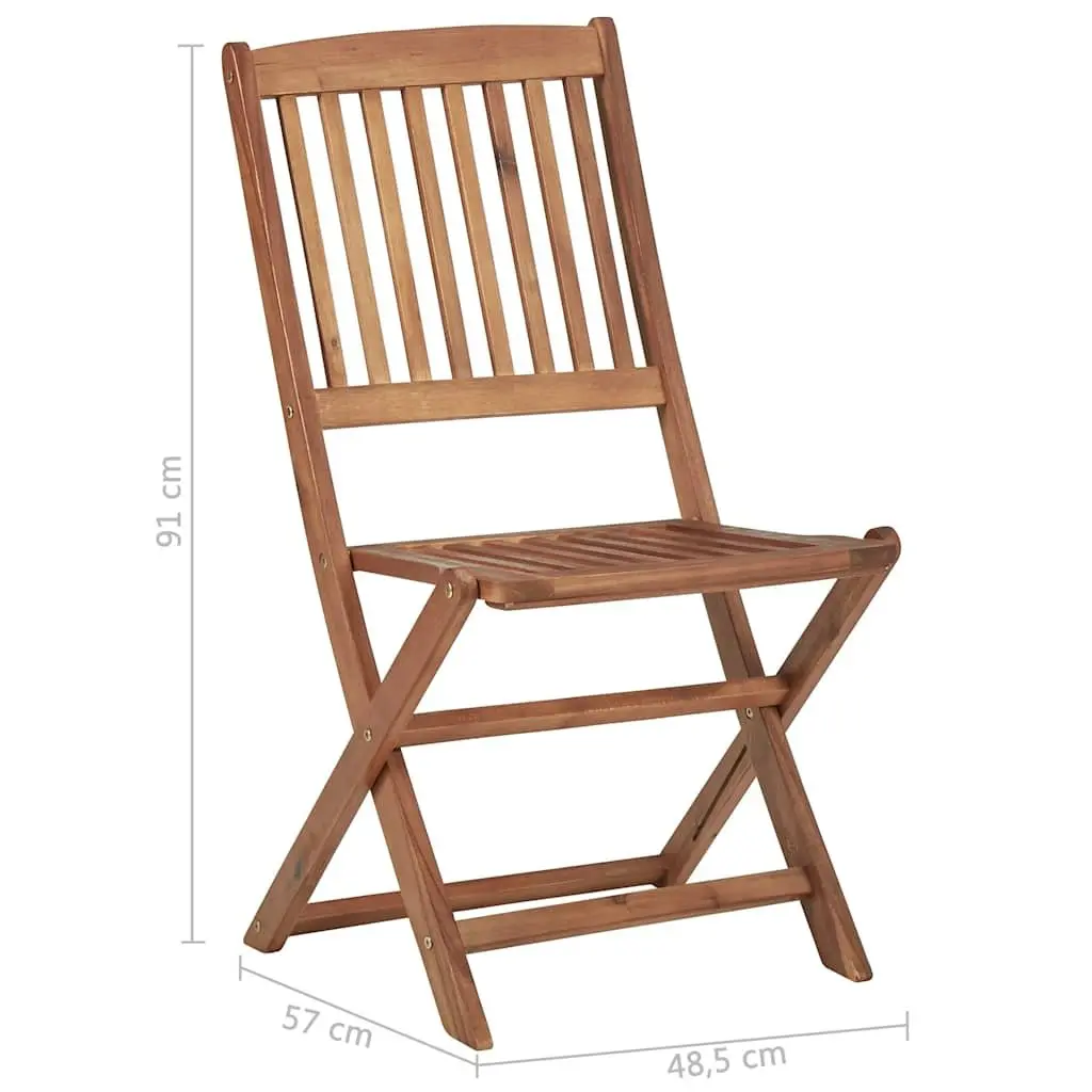 Folding Outdoor Chairs 2 pcs Garden Patio Dining Seating Set Brown
