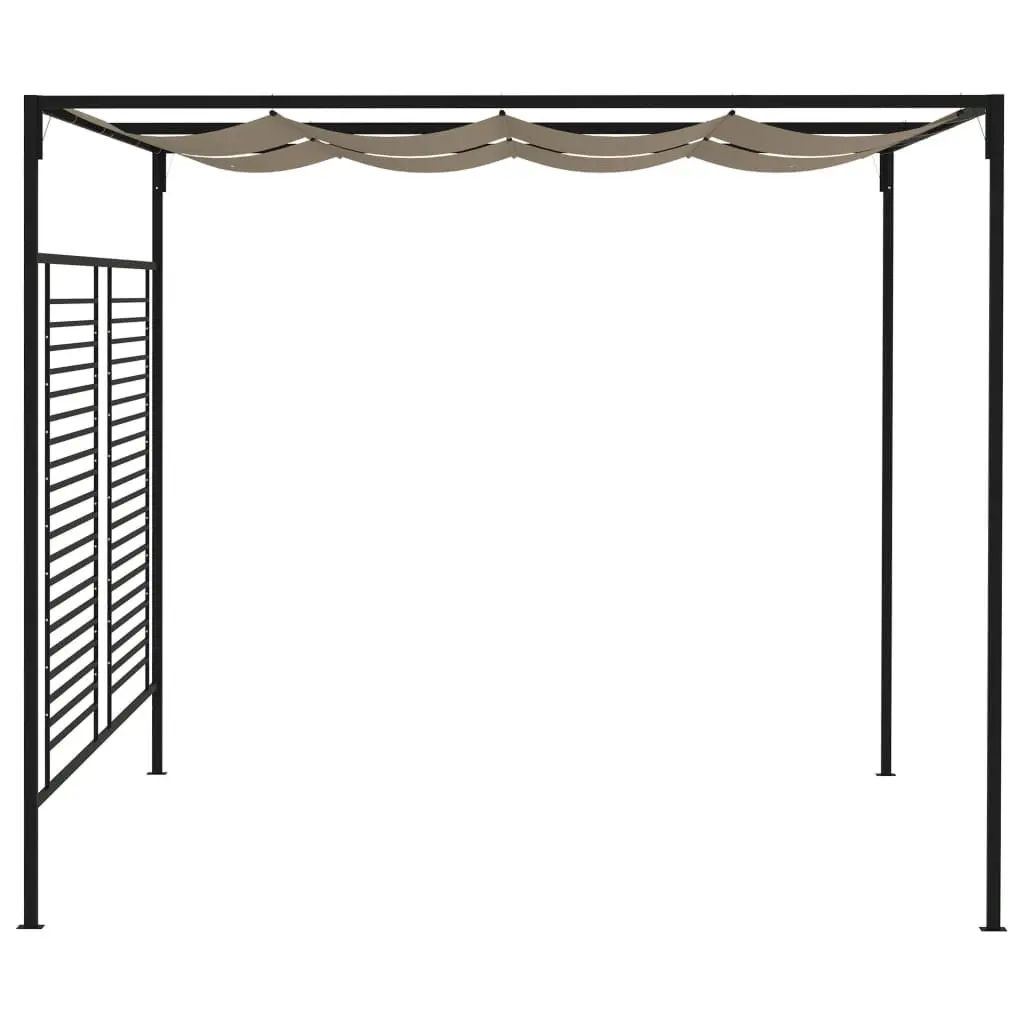 Outdoor Gazebo Canopy Retractable Roof 3x4m Taupe Iron Garden Shelter
