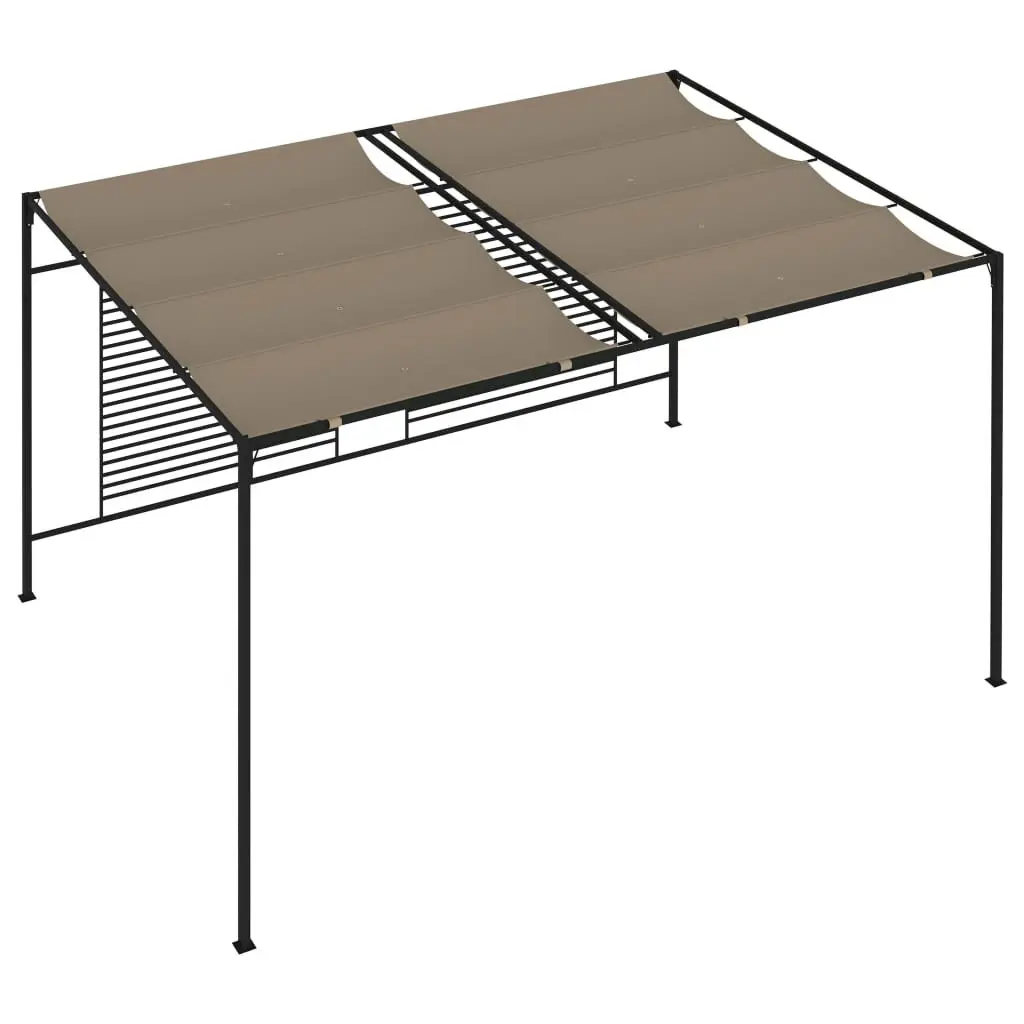 Outdoor Gazebo Canopy Retractable Roof 3x4m Taupe Iron Garden Shelter
