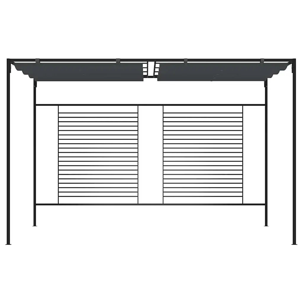 Gazebo Outdoor Use 4x3m Retractable Roof Canopy Shelter Anthracite