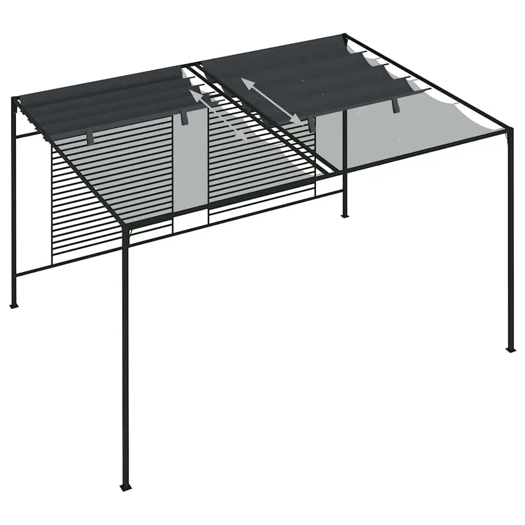 Gazebo Outdoor Use 4x3m Retractable Roof Canopy Shelter Anthracite