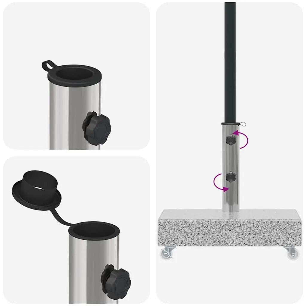 Outdoor Umbrella Base Grey Granite Heavy Duty Parasol Holder Garden Patio Stand