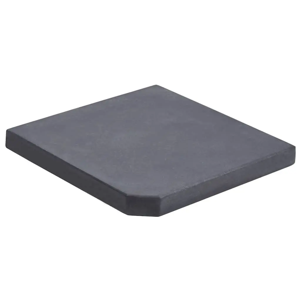 Umbrella Weight Plate Stand Garden Parasol Holder Square Black Granite Base 25kg