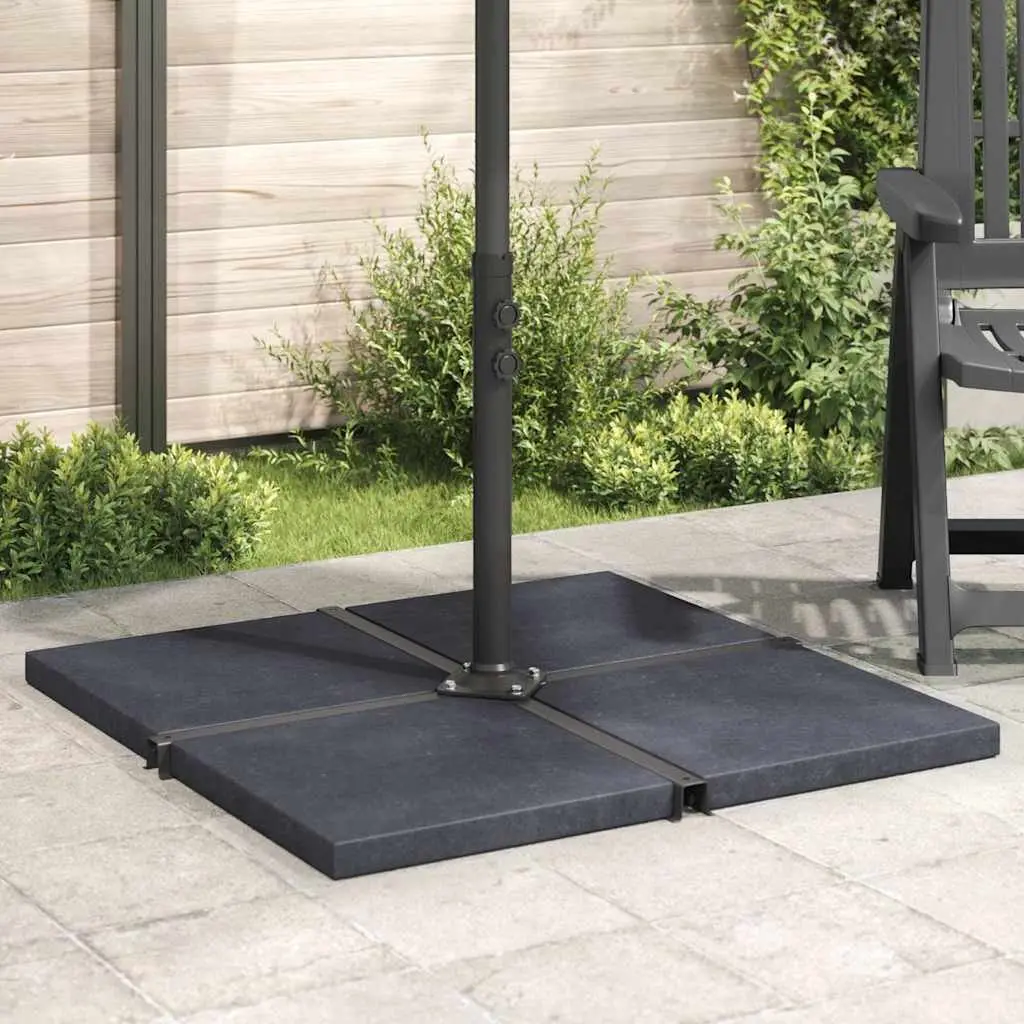 Umbrella Weight Plate Stand Garden Parasol Holder Square Black Granite Base 25kg