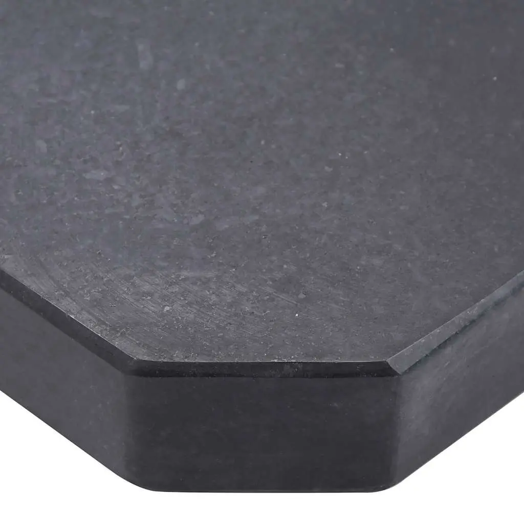 Umbrella Weight Plate Stand Garden Parasol Holder Square Black Granite Base 25kg