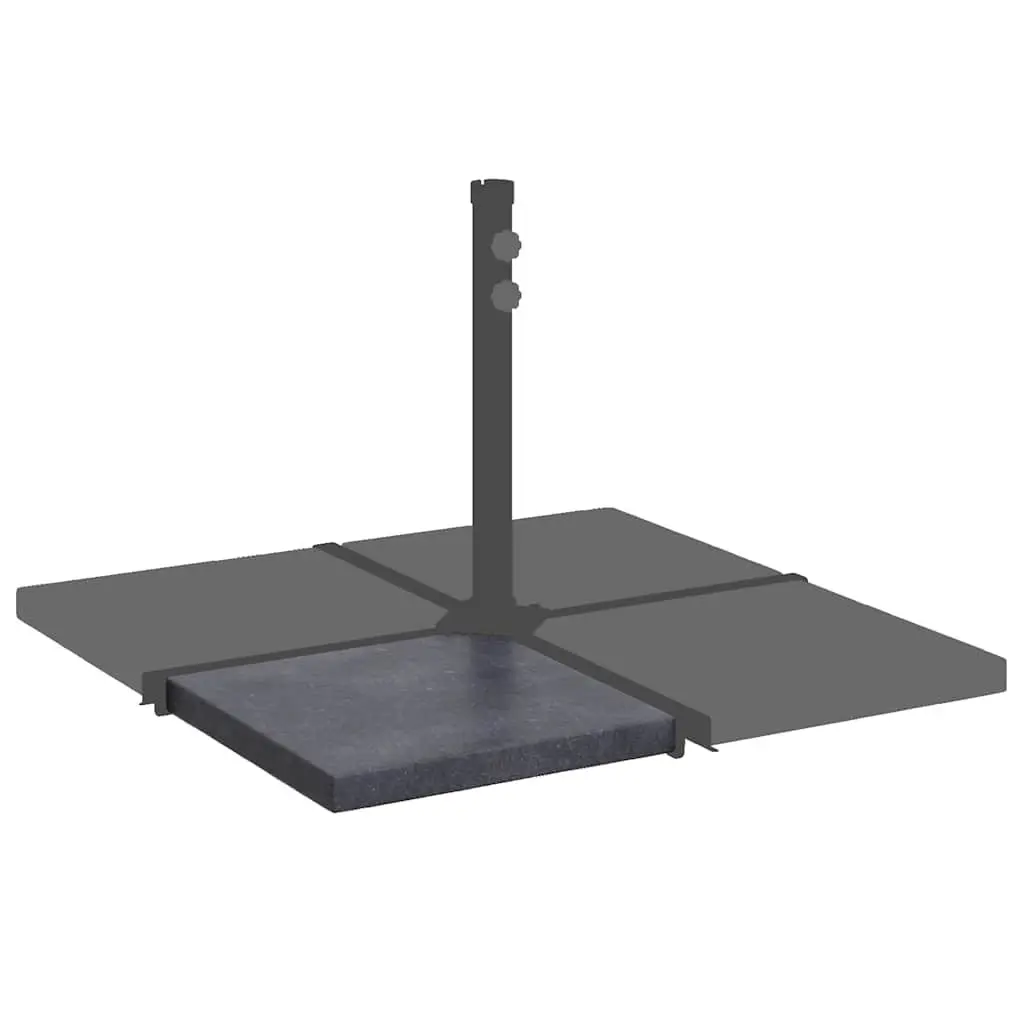 Umbrella Weight Plate Stand Garden Parasol Holder Square Black Granite Base 25kg