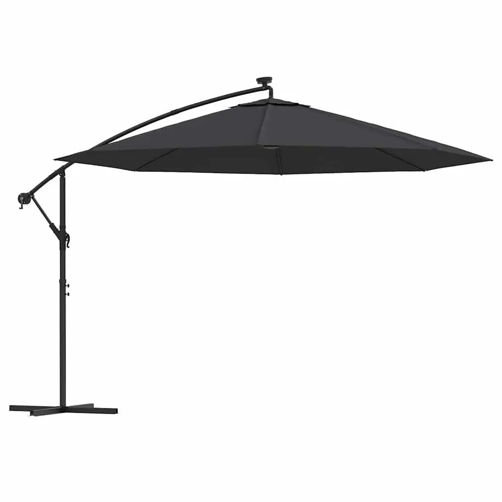 Cantilever Garden Parasol for Outdoor Use 350cm with Solar LED Lights