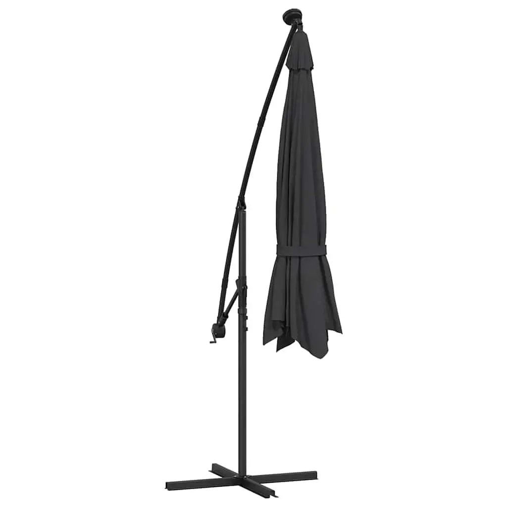 Cantilever Garden Parasol for Outdoor Use 350cm with Solar LED Lights