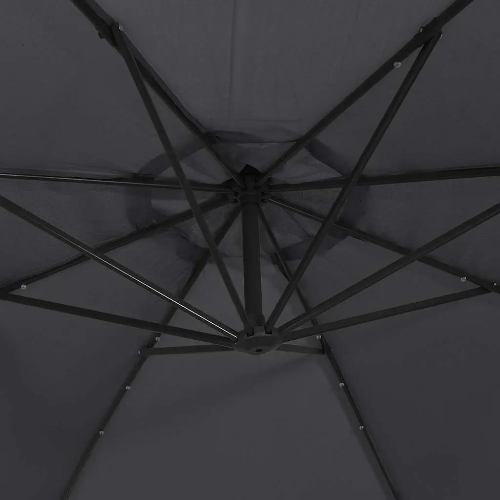 Cantilever Garden Parasol for Outdoor Use 350cm with Solar LED Lights