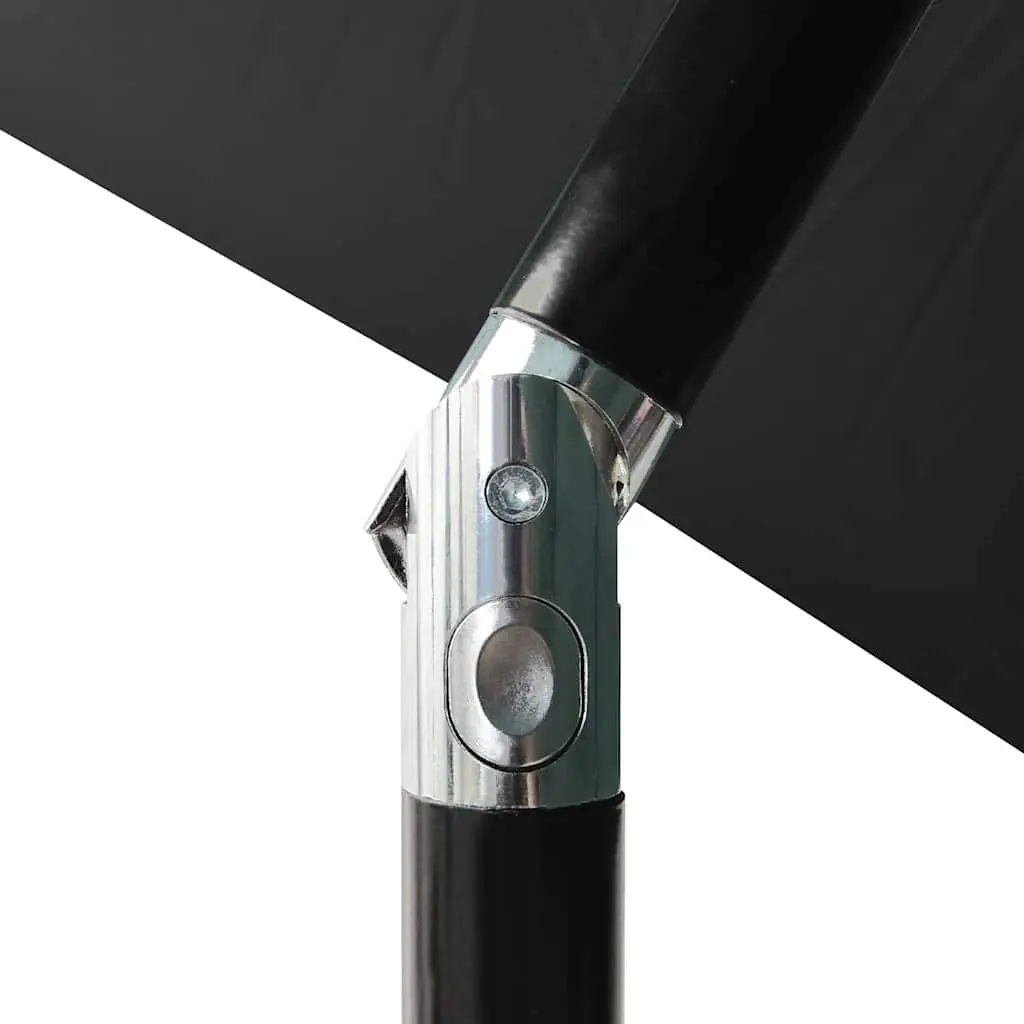 Garden Parasol for Patio 2x3m with Solar LED Lights Steel Pole Crank Tilt