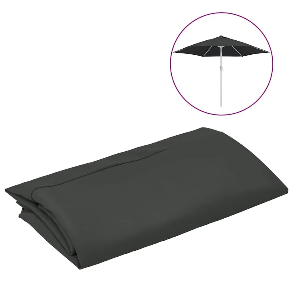 Replacement Parasol Fabric Outdoor Sunshade Cover Anthracite 300cm UV Protection