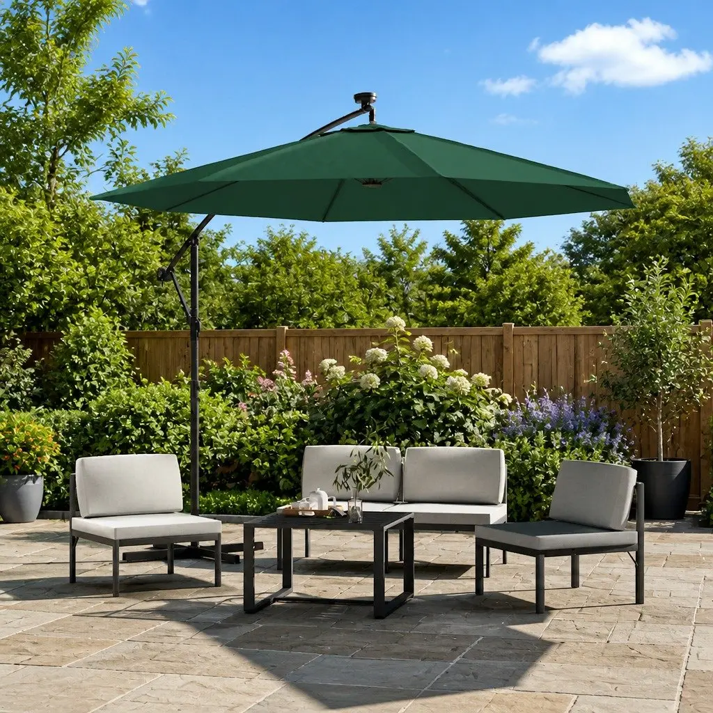 Cantilever Umbrella Replacement Canopy Green 350cm Outdoor Shade Cover