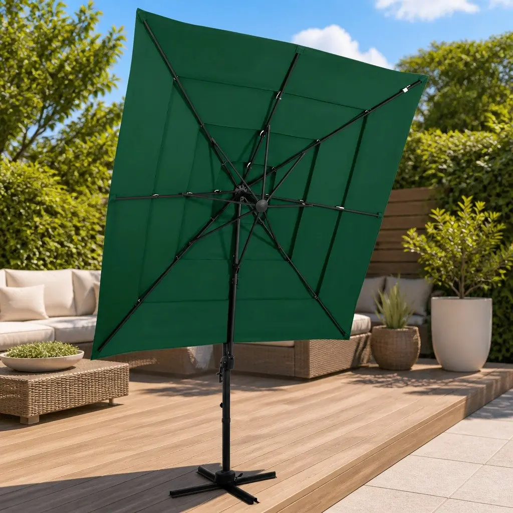 4-Tier Green Patio Umbrella