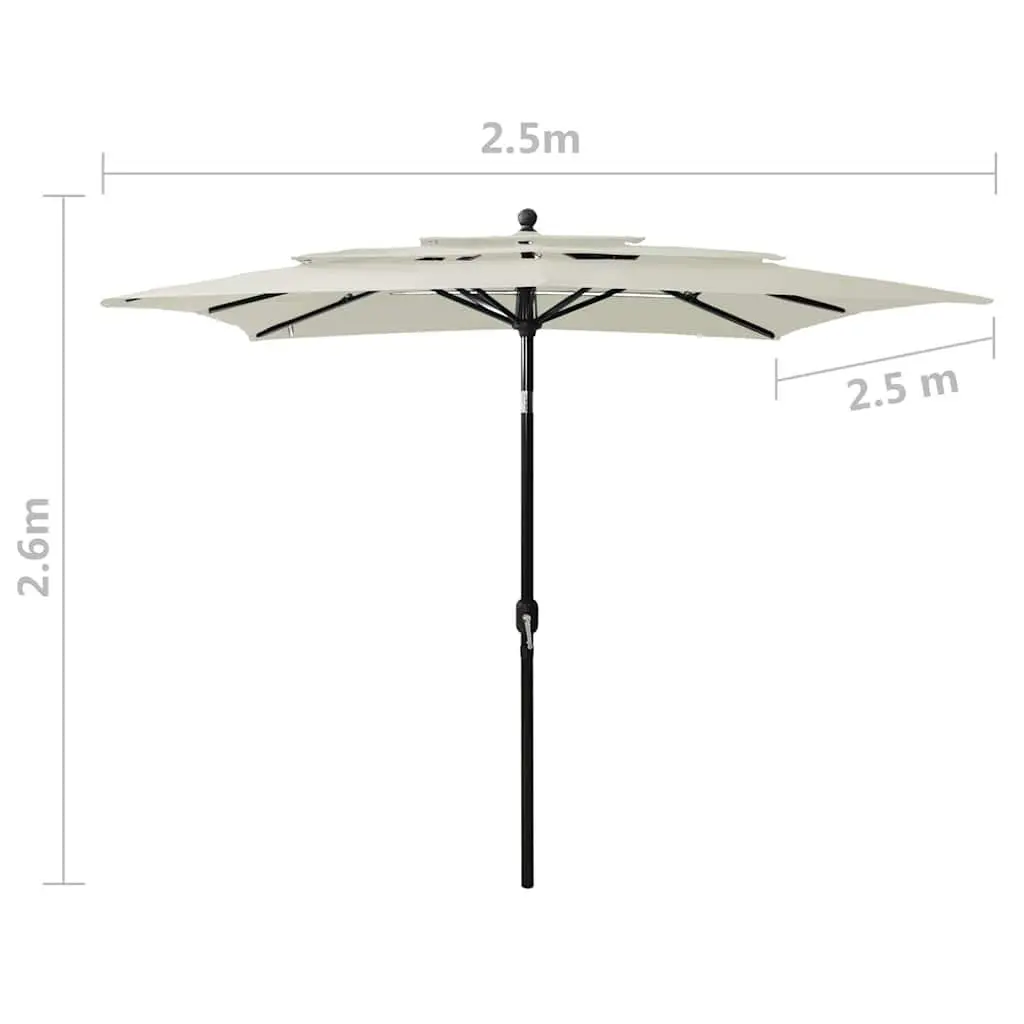 3-Tier Garden Parasol Outdoor Sunshade Patio Umbrella Crank Tilt Foldable