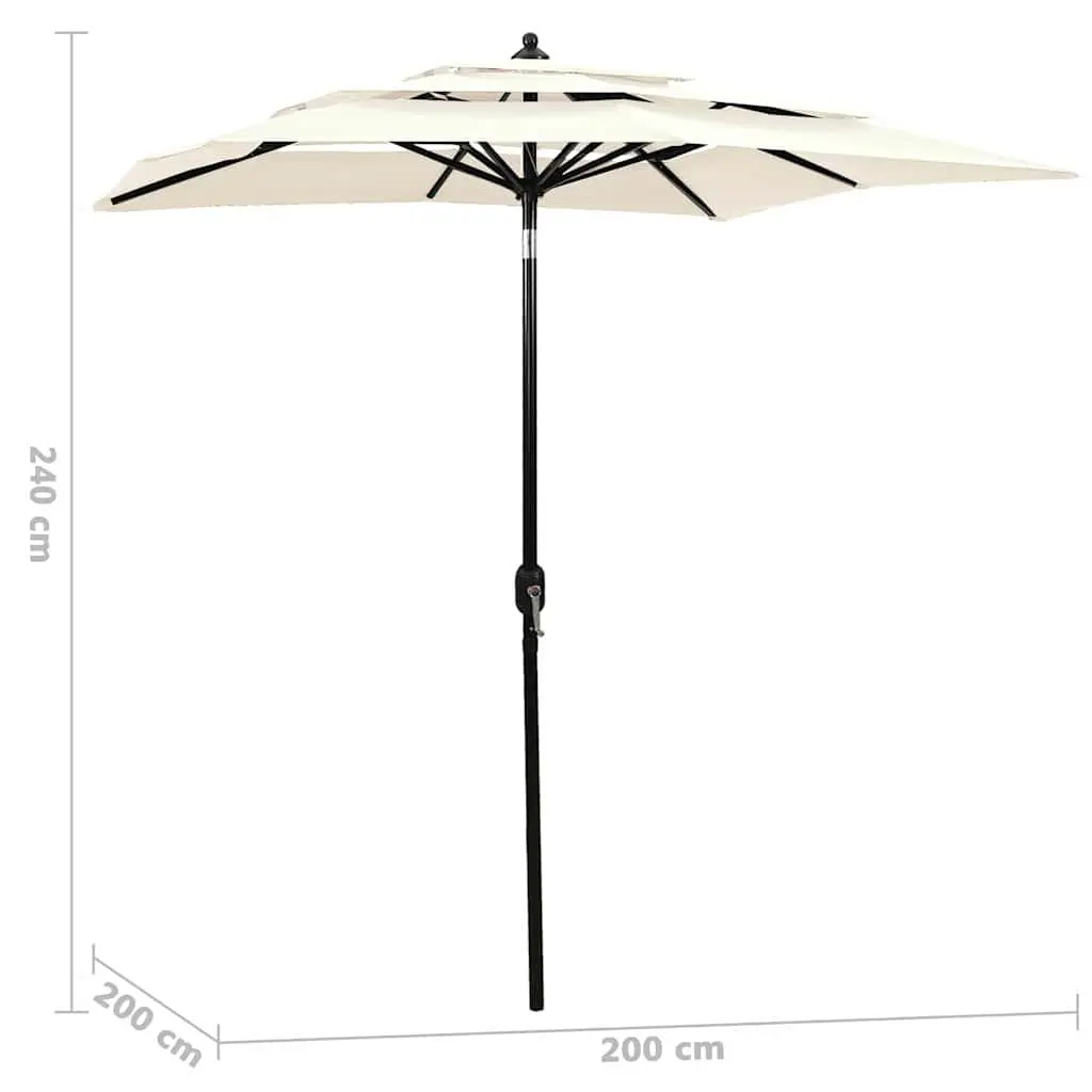 3-Tier Garden Parasol Outdoor Sunshade 2x2m