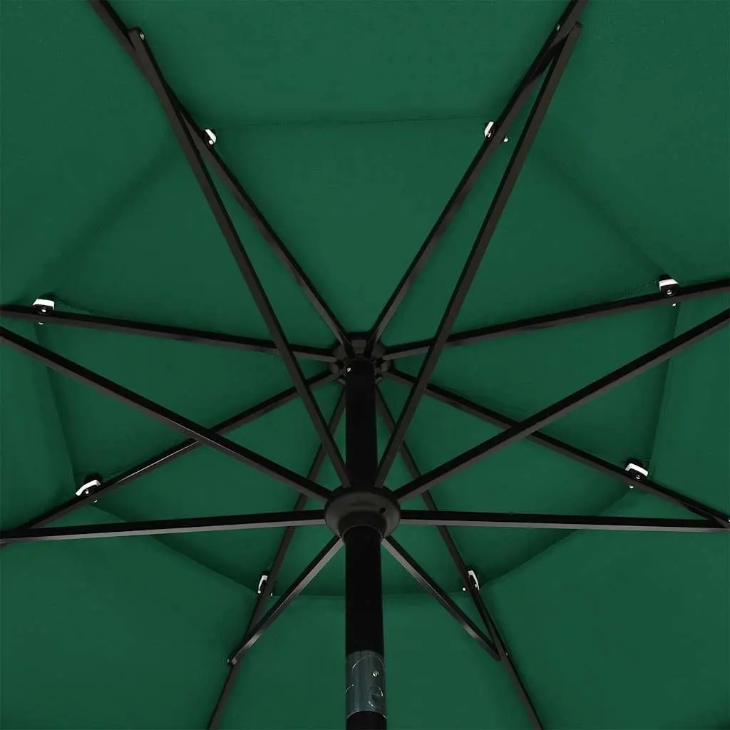 Garden Parasol Outdoor Patio Sunshade Umbrella 3.5m Green