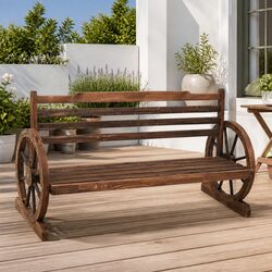 Garden Bench Specifications: 142cm Solid Wood Seating