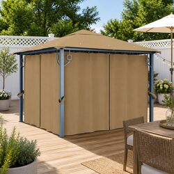 Specifications of Taupe 300x300cm Gazebo with Curtains