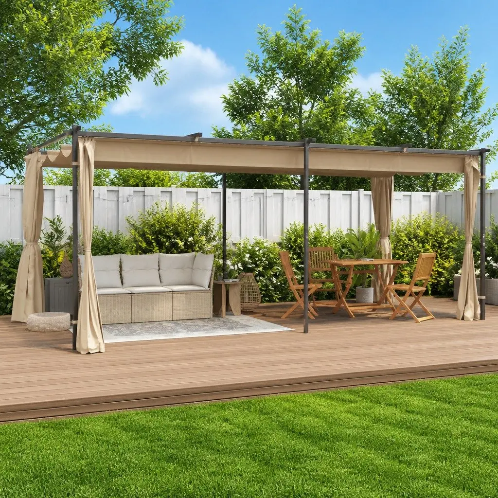 Gazebo Outdoor Canopy Shelter 6x3 m with Side Curtains for Garden Party