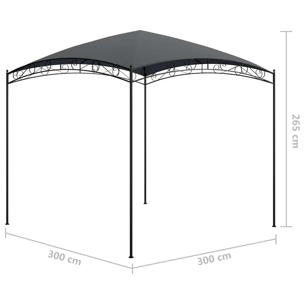 Gazebo 3x3x2.65m Anthracite Outdoor Pavilion Canopy Shelter Garden Party Tent