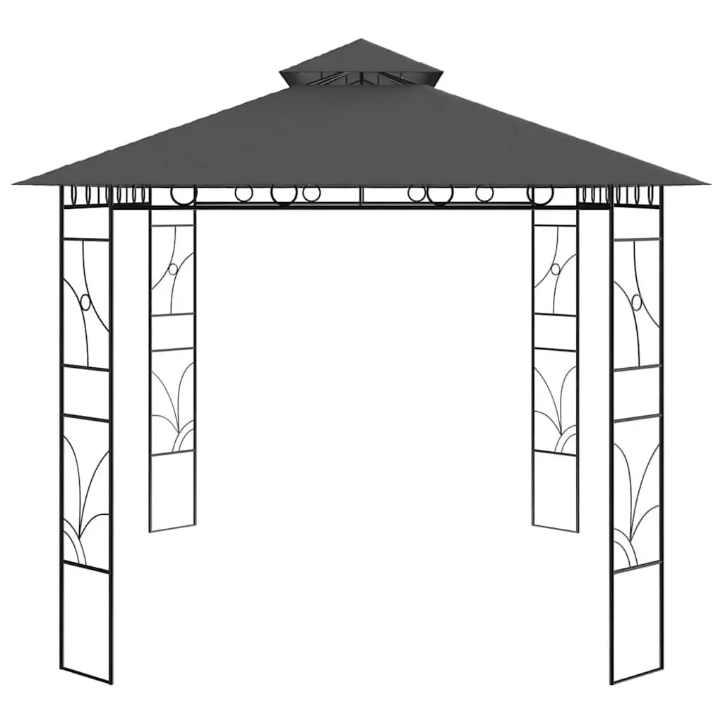 Gazebo 4x3x2.7m Outdoor Canopy Shelter Steel Frame Anthracite Garden Party Tent